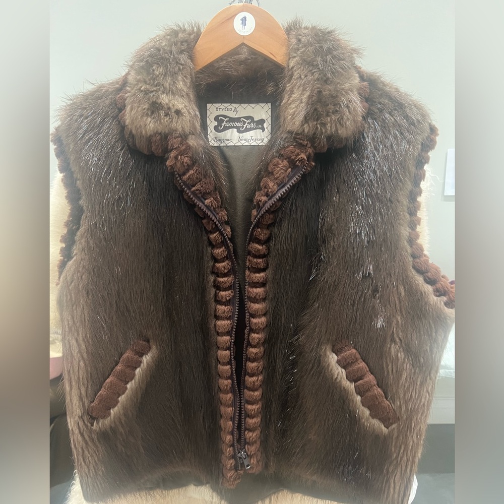 Famous Furs Long hair and Sheared beaver vest